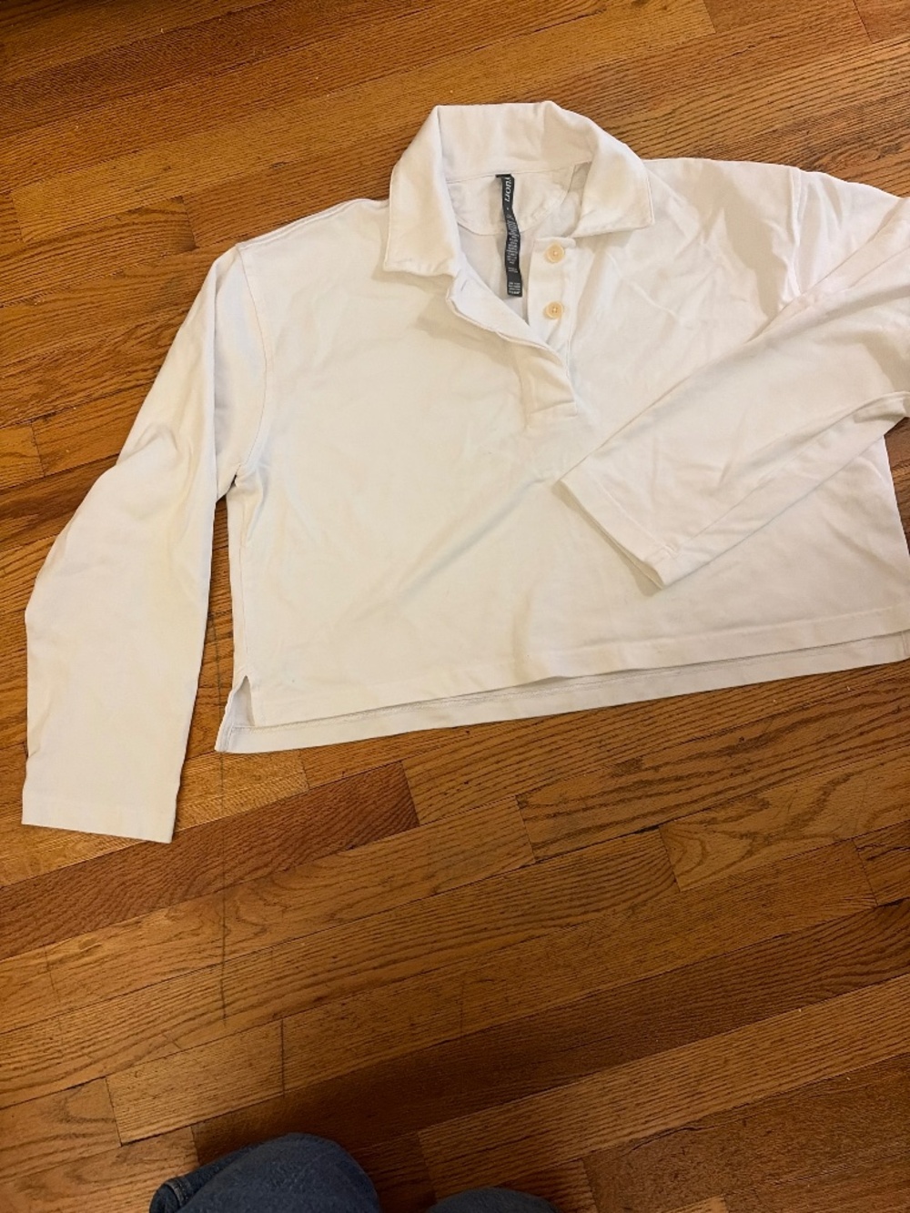 Vuori cropped rugby top size Medium white